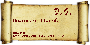 Dudinszky Ildikó névjegykártya