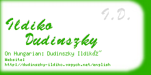 ildiko dudinszky business card
